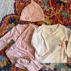 Carter's Side Snap Shirt and Pant Set with Hat- 9m